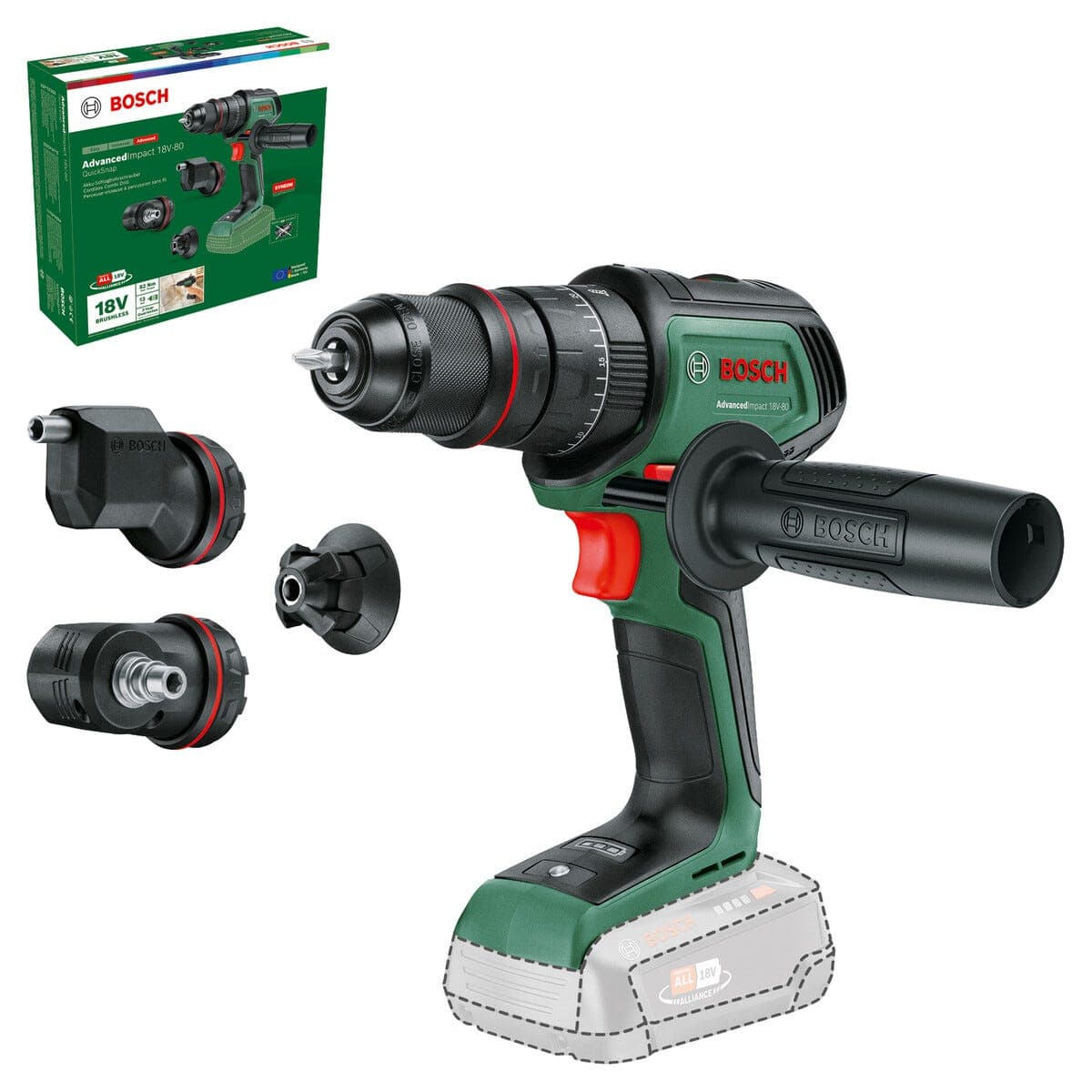 Clas Ohlson Bosch AdvancedImpact 18V-80 QuickSnap slagborrskruvdragare produktbild